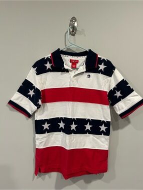 Duck Head boys Polo - Red, White & Navy Star Stripe